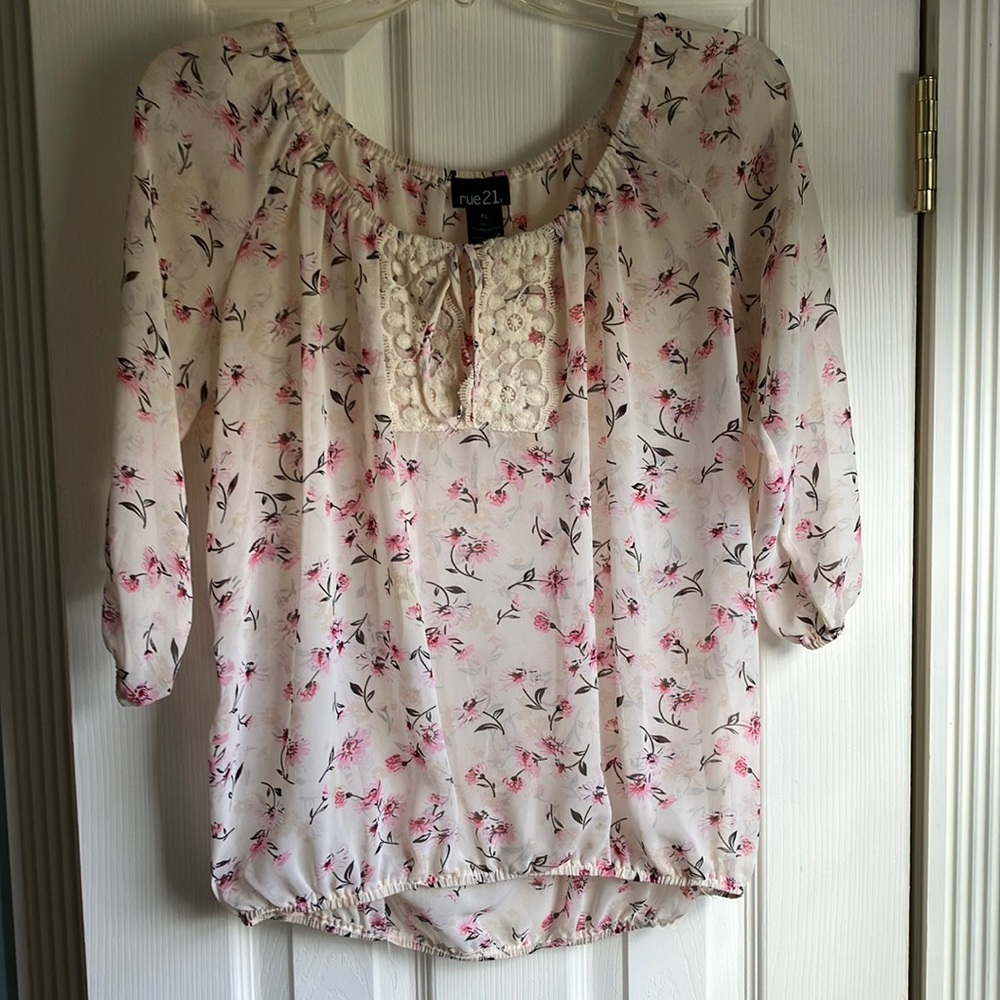 Floral sheer blouse
